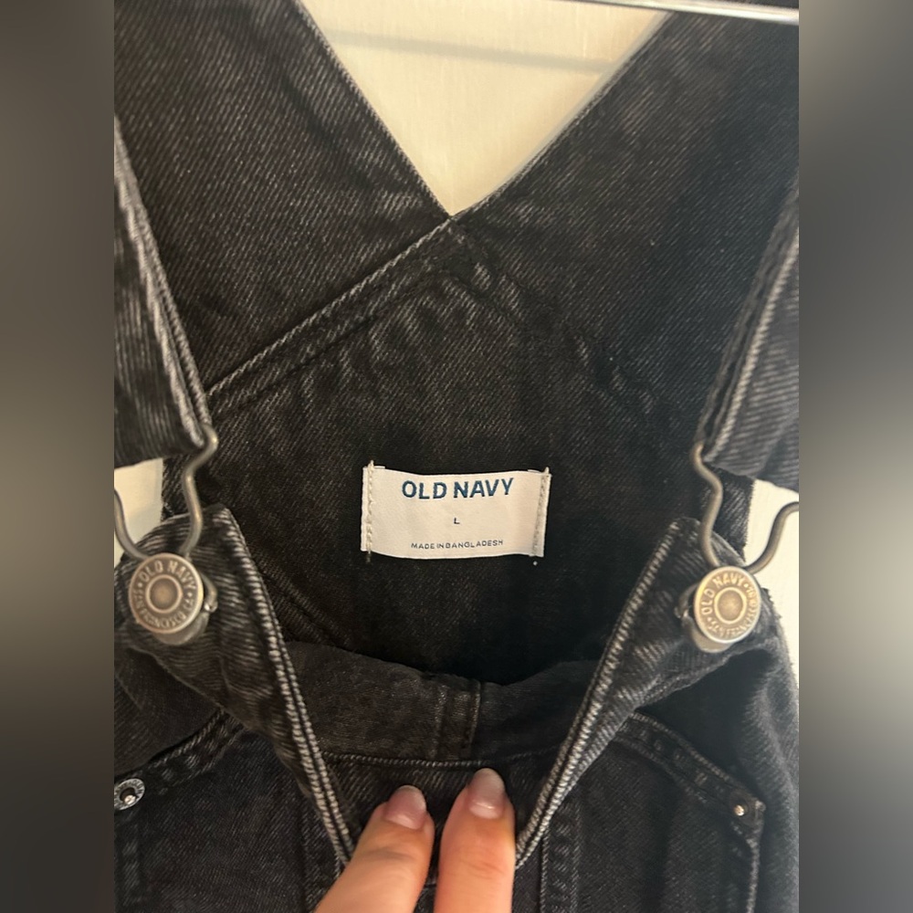 Old Navy Black Denim Overalls - Picture 4 of 7